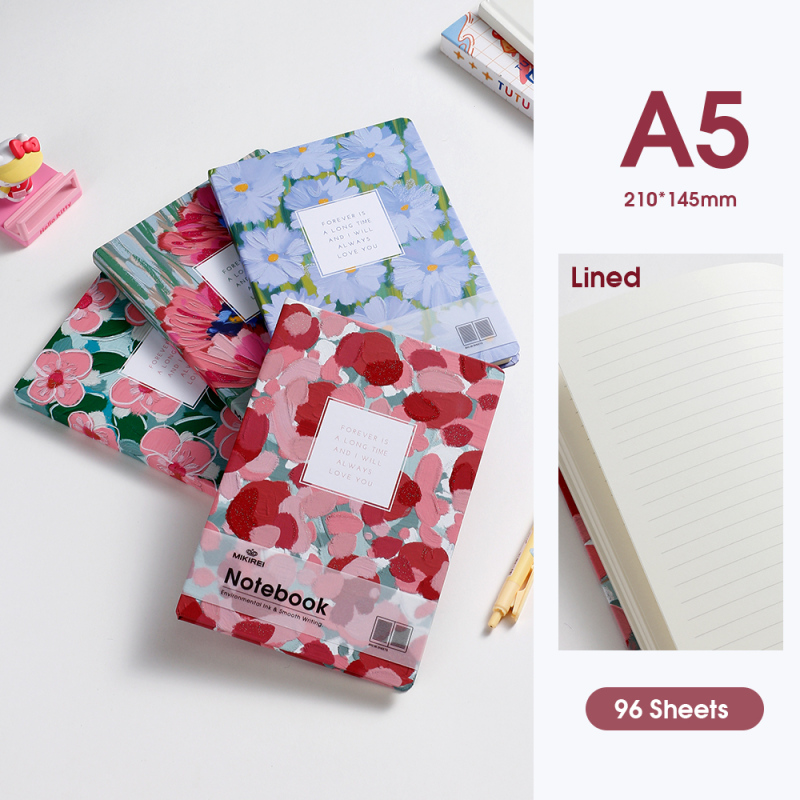 Flowers in Forest Lined Hardcover Notebook A5