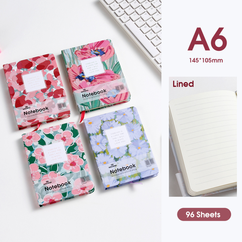 Flowers in Forest Lined Hardcover Notebook A6