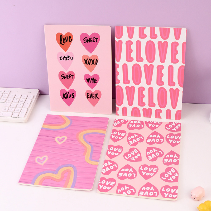 Heart Printed Thread-Bound Notebook B5