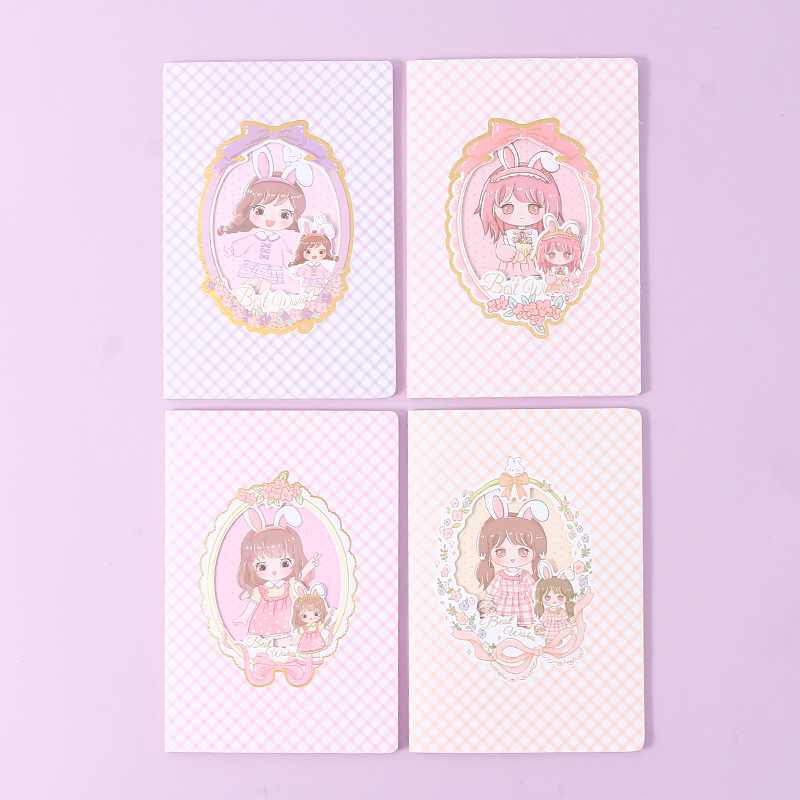 Bunny Ears Girl Hollow Thread-Bound Notebook 32K