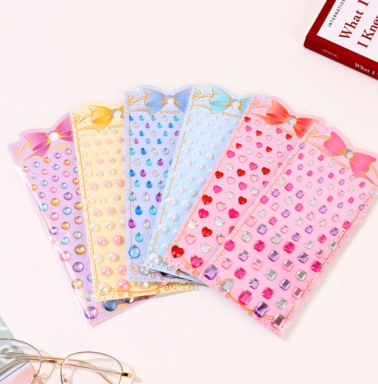 Colorful Rhinestone Pearl Stickers