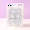 Marbling Round Traceless Sticky Hooks 6 PCS (White)