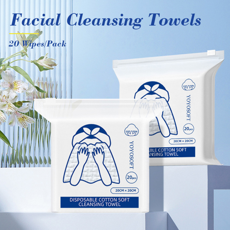 Disposable Facial Cleansing Towels (20*20cm-20 PcsPack)