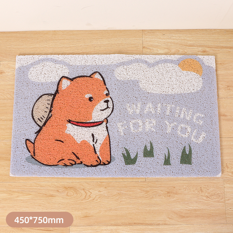 Shiba Inu Dust-proof Floor Mat (Gray)