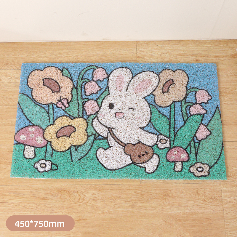 Happy Bunny Dust-proof Floor Mat (Colorful)