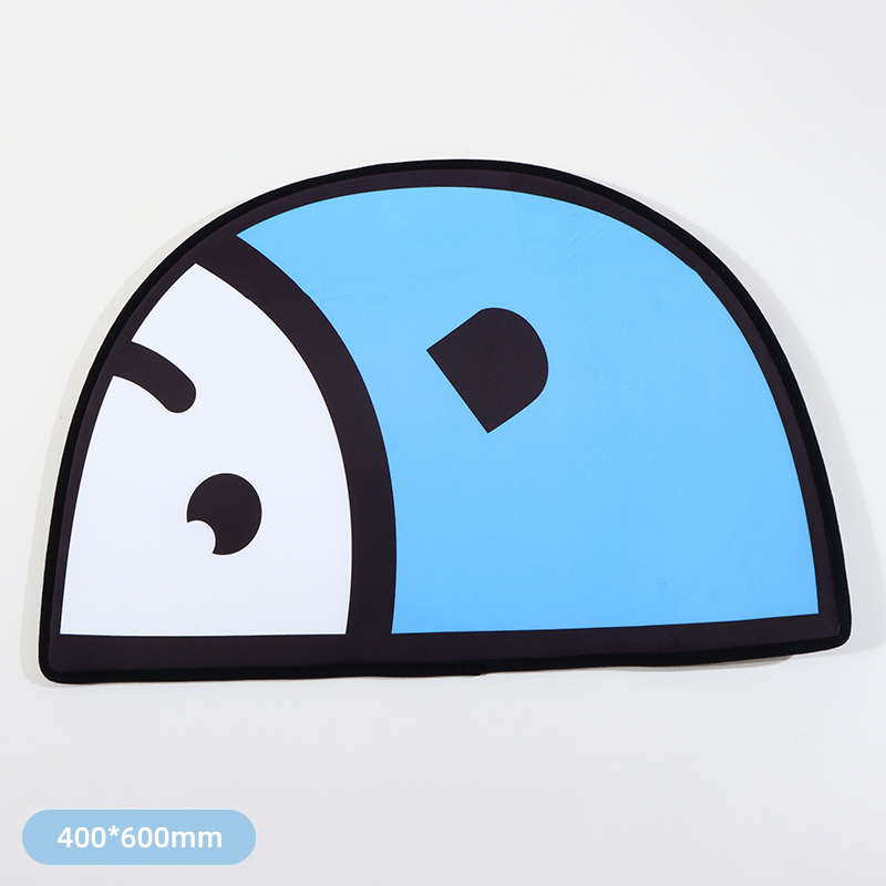 Cute Fish Special-Shaped Flannel Floor Mat (Blue)