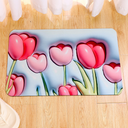 Expansion Element Tulip Square Fluffy Floor Mat (Red)