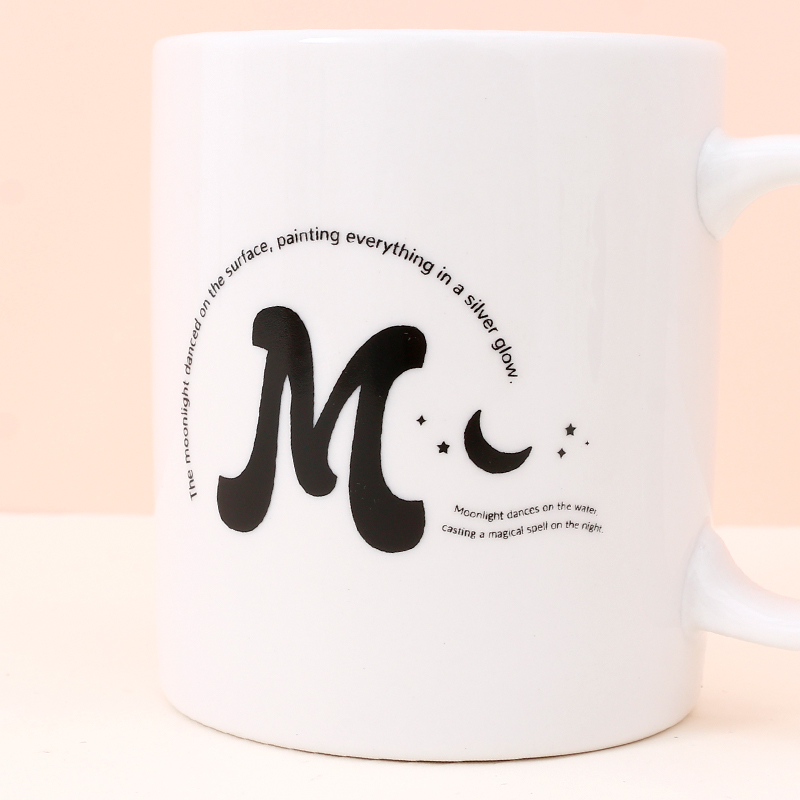 350ml11.8fl.oz. Letter Series M Basic Ceramic Cup (White)