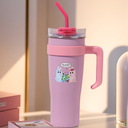 1500ml/50.7fl.oz. Bunny Series Large Basic Thermos Cup (Pink)