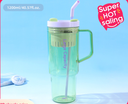 1200ml40.57fl.oz. Extra Large Basic Thermos Cup with Straw (Pink)