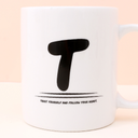 350ml11.8fl.oz. Letter Series T Basic Ceramic Cup (White)