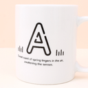 350ml11.8fl.oz. Letter Series A Basic Ceramic Cup (White)