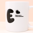 350ml11.8fl.oz. Letter Series E Basic Ceramic Cup (White)