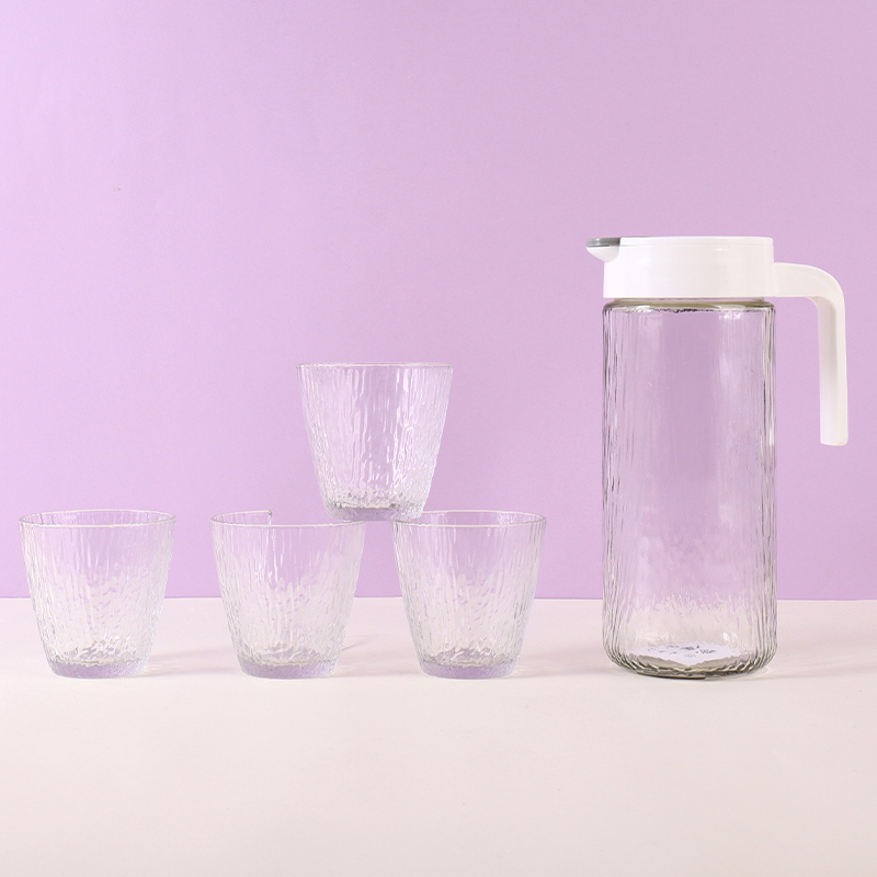 1200ml40.5fl.oz. Kettle & 260ml8.7fl.oz.*4 Glass Cups Set (White)