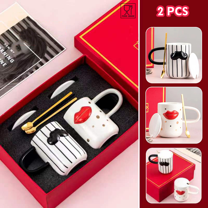 420ml14.2fl.oz. Valentine's Day Ceramic Cup for Couples Gift Box