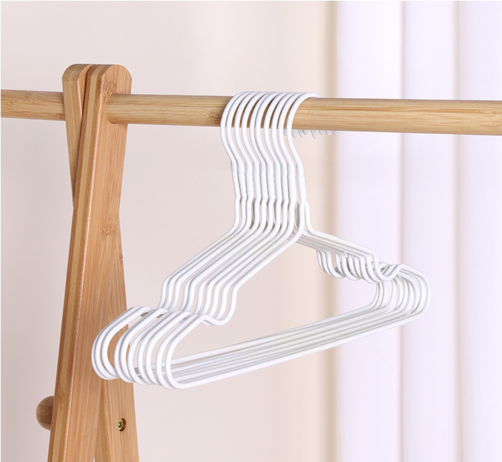 30cm PE Coating Small Clothes Hanger with Slot(10 Count)(Offwhite)
