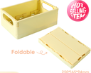 Cream Series Large Foldable Storage Basket (Light Yellow)
