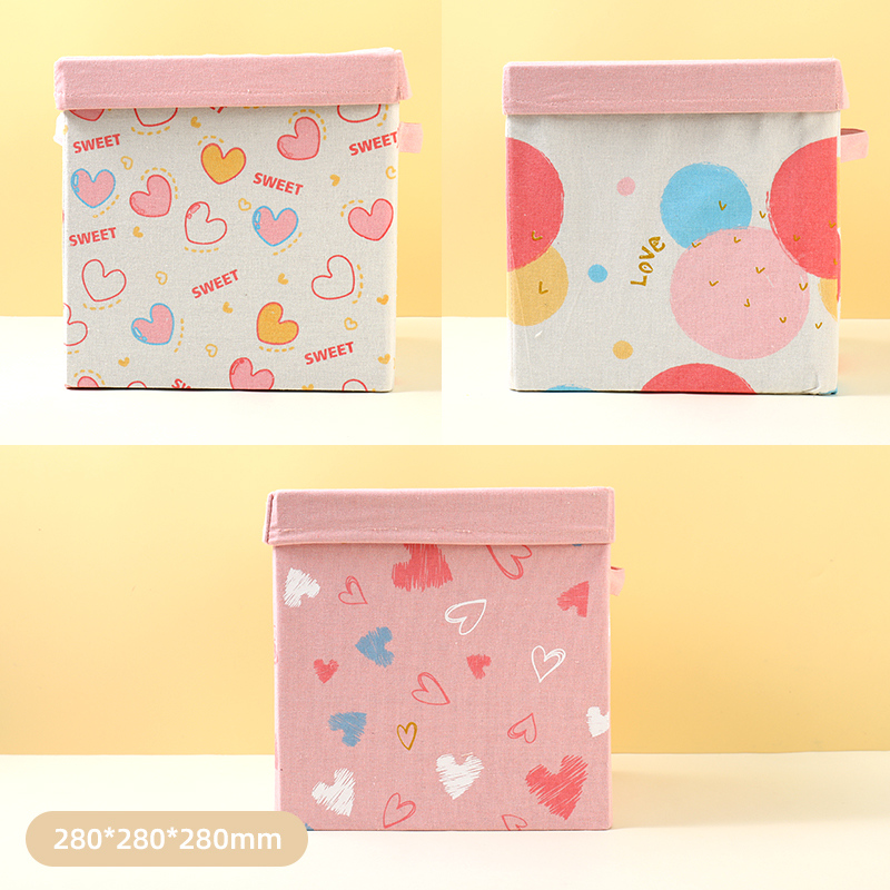 Dream Love Circle Series Rectangular Paperboard Fabric Storage Organizer