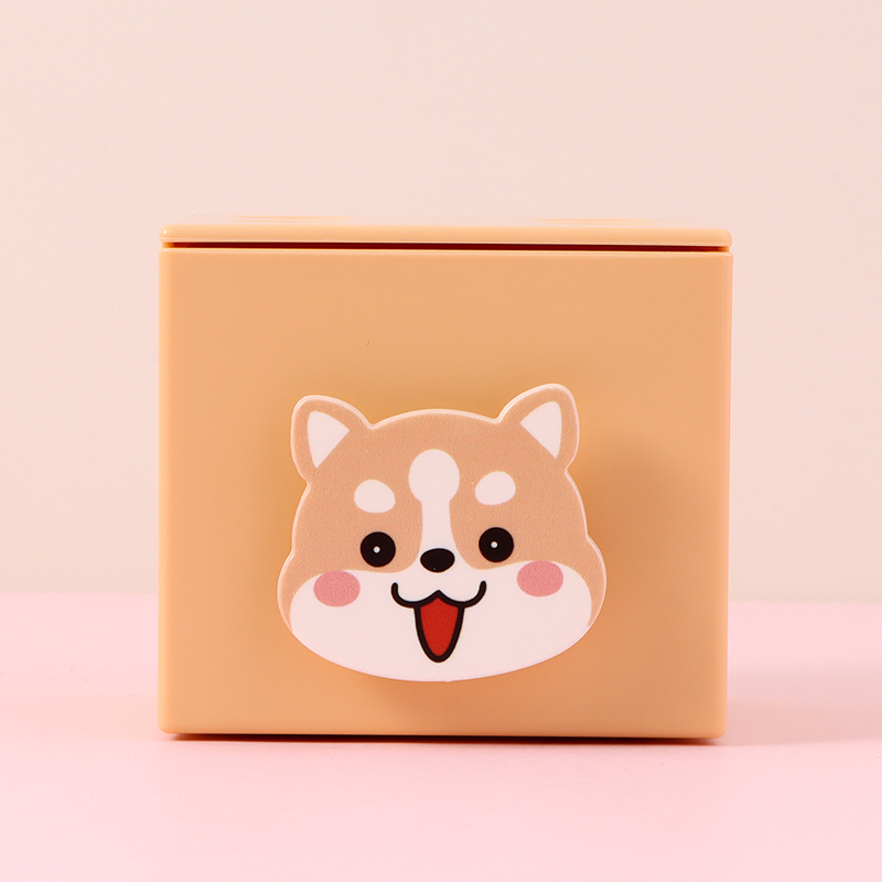 Cartoon Mini Desktop Drawer Plastic Storage Box (Yellow)