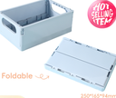 Cream Series Large Foldable Storage Basket (Light Blue)