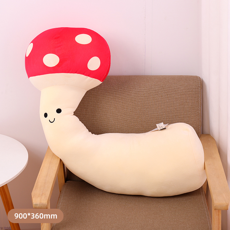 Long Mushroom Shaped Throw Pillow (Red)