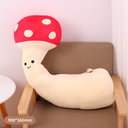 Long Mushroom Shaped Throw Pillow (Red)