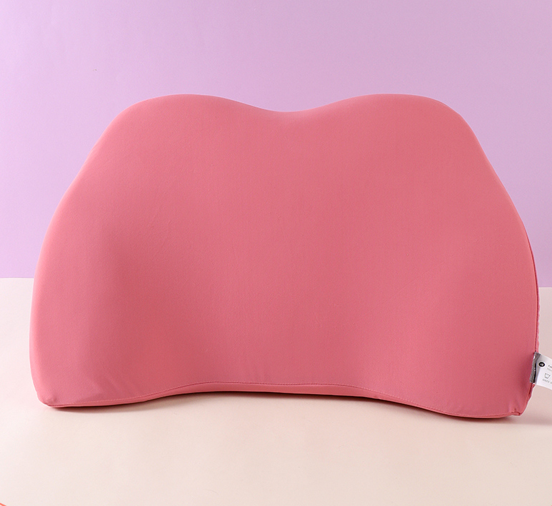 Solid Color Cooling Memory Foam Waist Cushion (Pink)