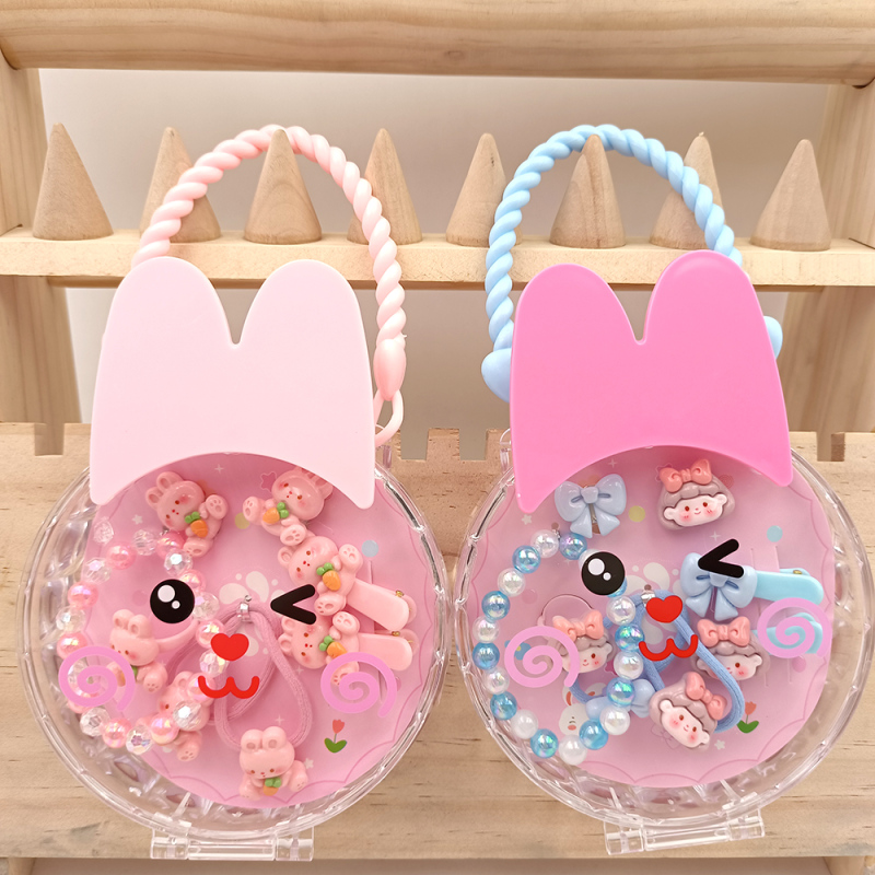 Stylish Bunny Ear Box Bracelet Children's Headwear Set