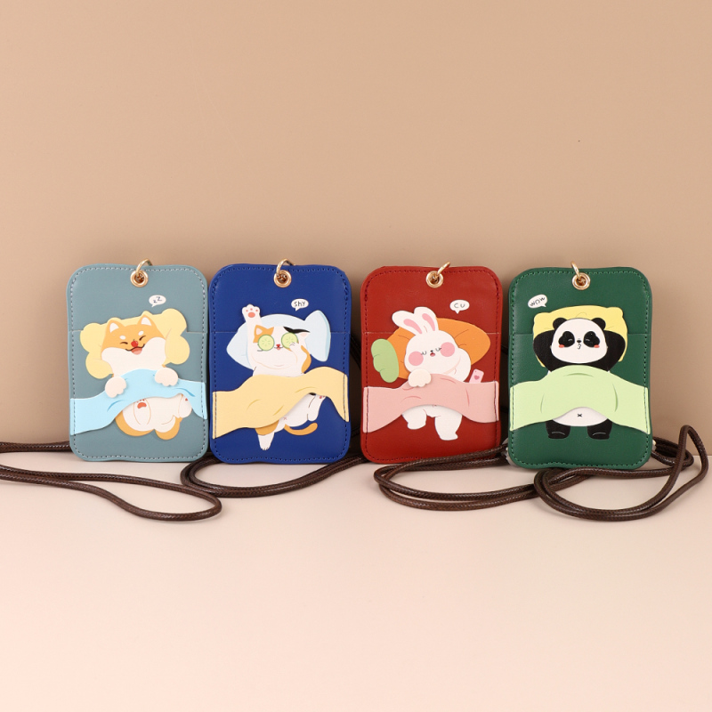 Dream Animals Artificial Leather Card Holder Keychain