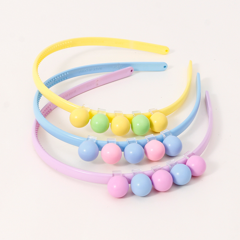 Dopamine Style Round Beads Accessories Headband for Kids