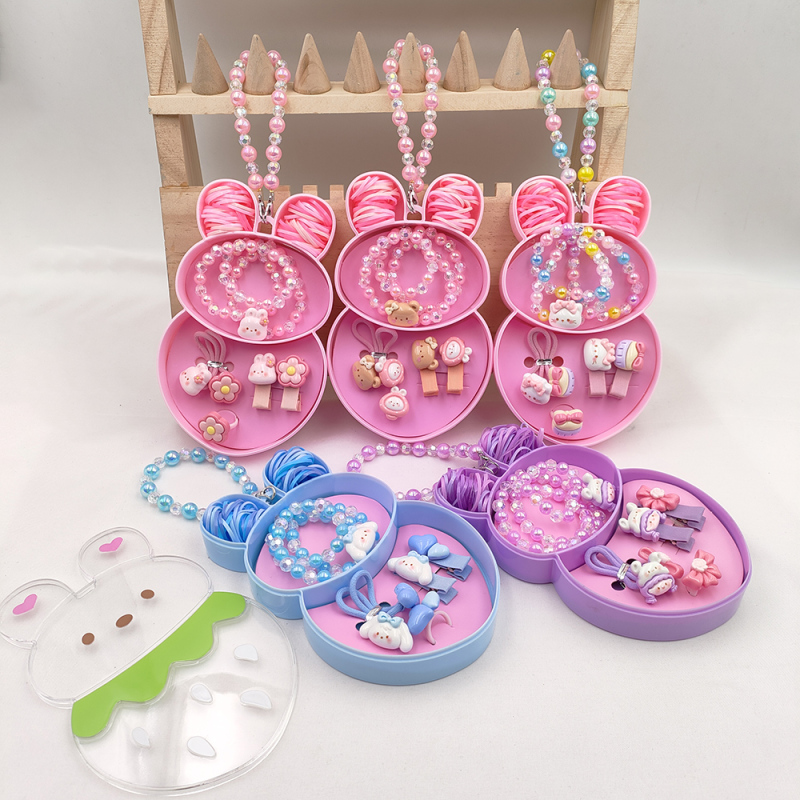 Bunny Necklace Children's Headwear Set