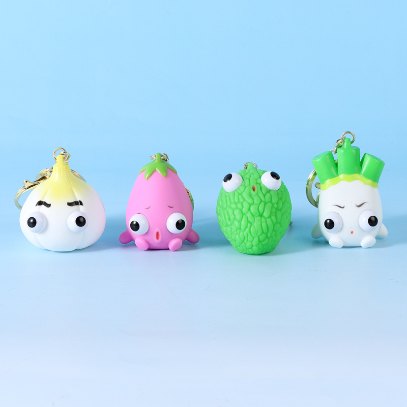 Ugly Cute Vegetables Slow Rising Squishy Keychain