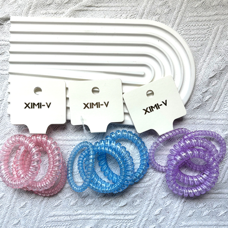 ربطات شعر حلزونية ملونة منعشة 4 قطع