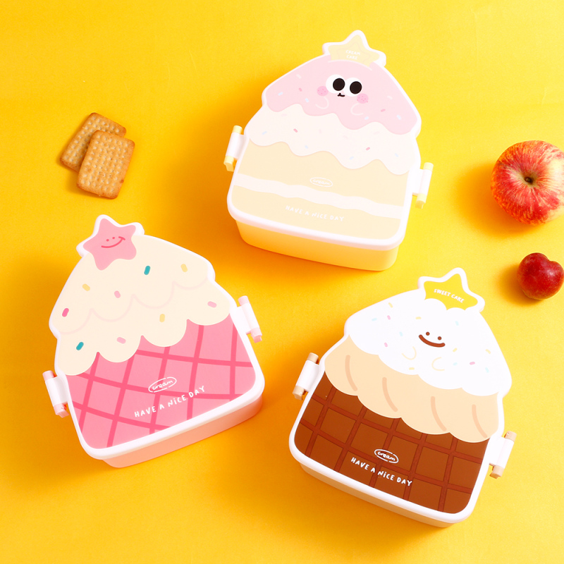 Dessert House Cake Lunch Box with Spoon and Fork