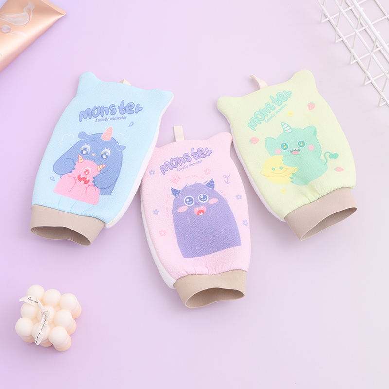 Stereoscopic monster bath gloves