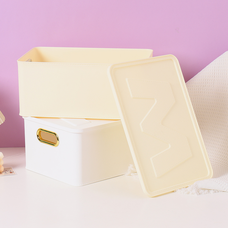 Imitation leather large plastic storage box