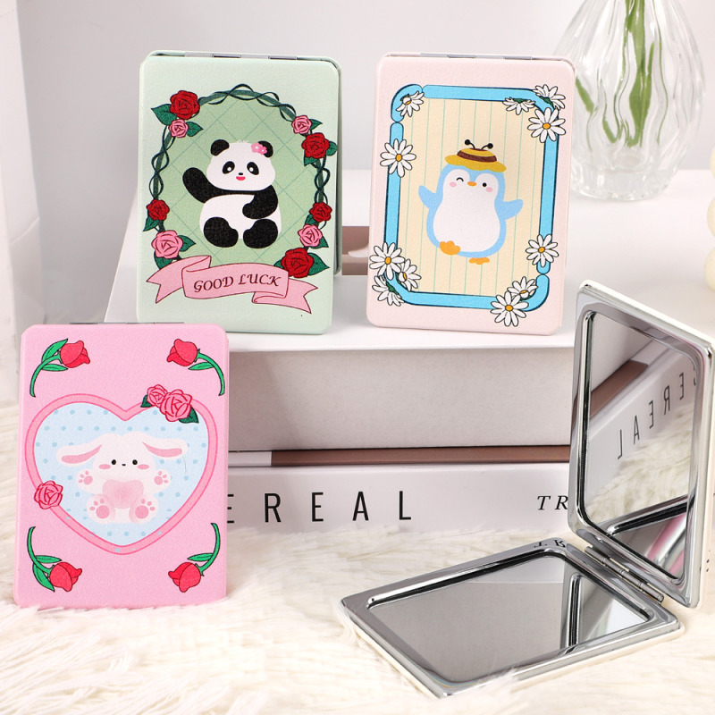Outing Diary Square PU Portable Mirror
