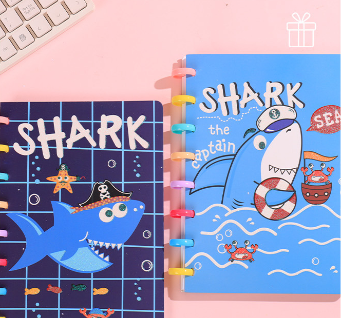 Shark Sailing Diary Lined Spiral Notebook A5