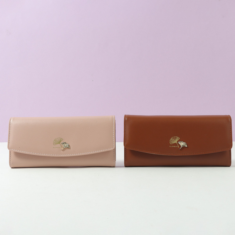 محفظة طويلة أنيقة من أوراق القيقب متعددة الوظائف للنساء