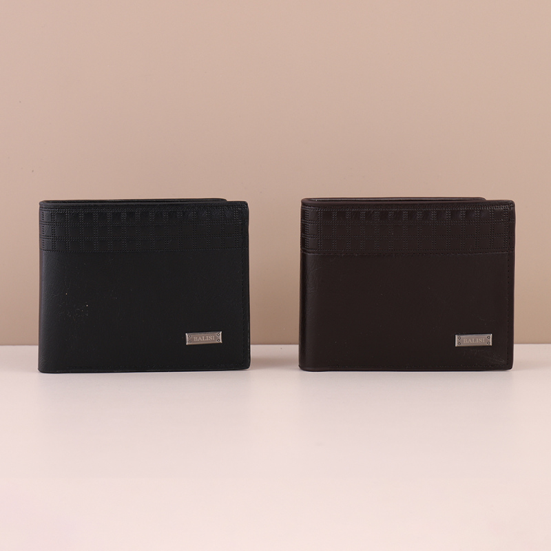 محفظة أنيقة منقوشة ثنائية الطي للرجال