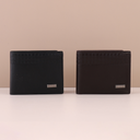 محفظة أنيقة منقوشة ثنائية الطي للرجال