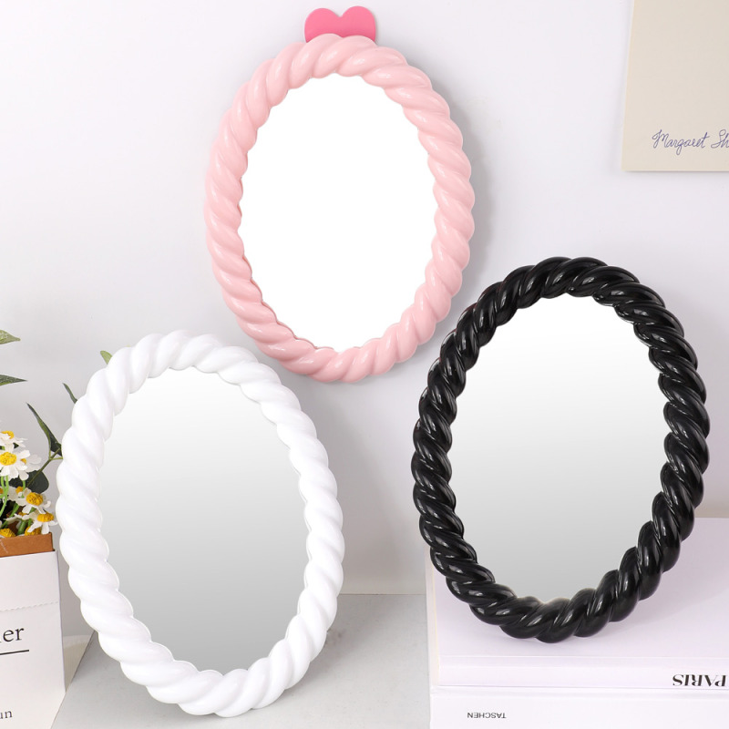 Elegant Twist Frame Oval Table Mirror