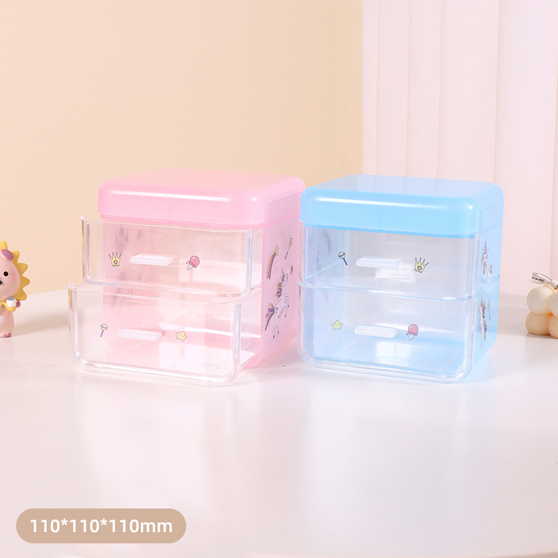 DIY Sticker Flap Drawer Plastic Storage Box 