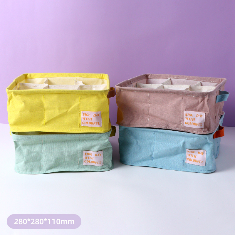 منظم تخزين قماشي مربع من سلسلة كاندي كولور مع 9 حجرات