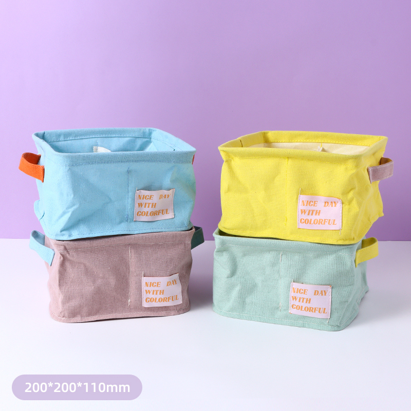 منظم تخزين قماشي مربع من سلسلة كاندي كولور مع 4 حجرات