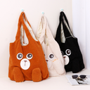 Stuffed bear shoulder bag with cheeks