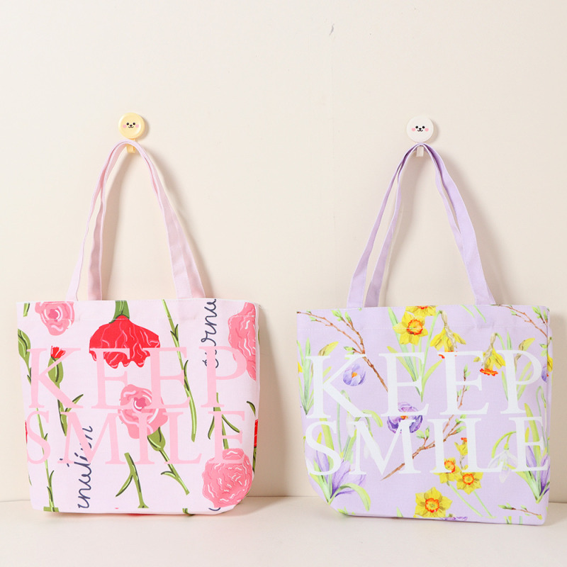 Elegant Florets Large Canvas Bag