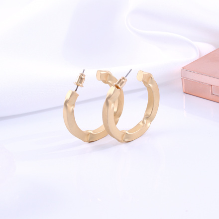 Metal Irregular Round Large Earrings