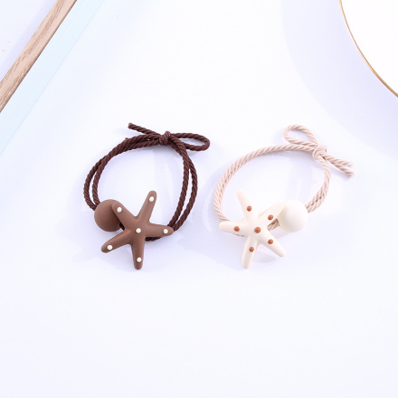 Cute Polka Dot Resin Starfish Hair Tie 1 Piece