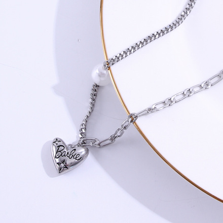 Heart-Shape Two Layers Spliced Necklace